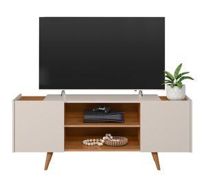 Rack TV 55" River off white matte/freijó