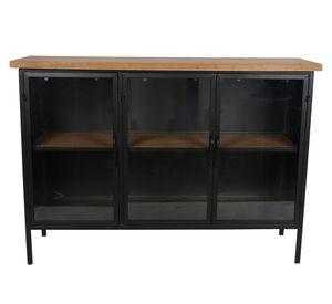 Buffet Pandi negro/natural 80x115x35 cm