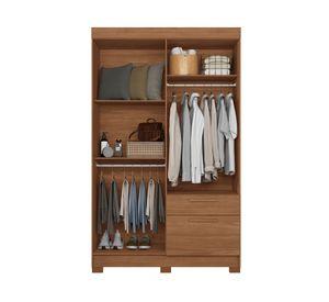 Clóset 4 puertas 2 cajones Londrina jatoba 214x130x46 cm