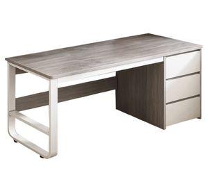Escritorio ejecutivo gris blanco 3 cajones