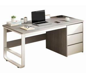 Escritorio ejecutivo gris blanco 3 cajones