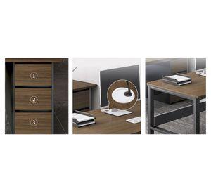Escritorio ejecutivo caf茅 negro 3 cajones