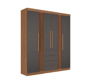 Clóset 4 puertas 4 cajones Aurora grafito 219x191.7x46.3 cm