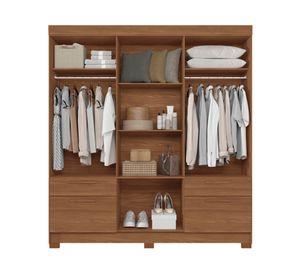 Clóset 8 puertas 4 cajones Curitiba jatoba 214x194.4x46 cm