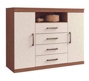 Cómoda Maraba jatoba 6 cajones 2 puertas