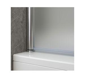 Mampara fija tina/ducha curva transparente 140x90x0.5 cm