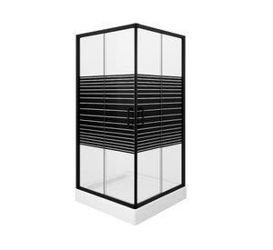 Shower rectangular Strava negro 185x90x90 cm