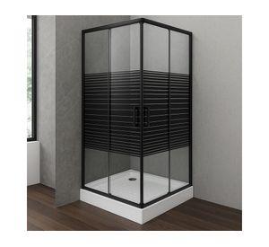 Shower rectangular Strava negro 185x90x90 cm