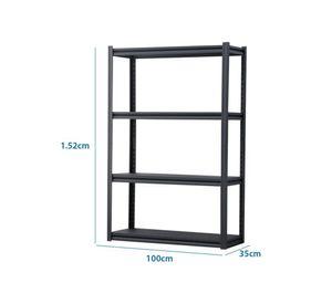 Estante 4 repisas negro 152x100x35 cm