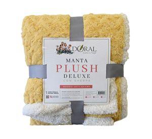 Manta plush sherpa Deluxe amarillo 1 un.
