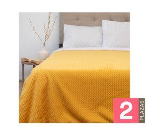 Frazada plush sherpa Deluxe amarillo 2 plazas 1 un.