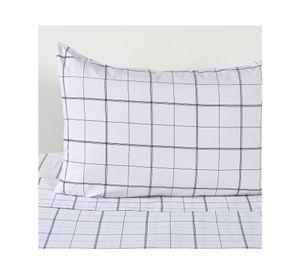 Juego de sábanas 1.5 plazas 200 Hilos Squares blanco
