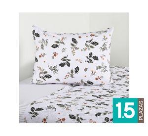 Juego de sábanas 1.5 plazas 200 Hilos Bird blanco