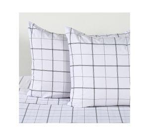 Juego de sábanas 2 plazas 200 Hilos Squares blanco