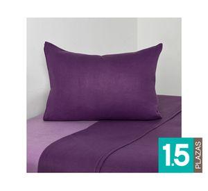 Juego de sábanas 1.5 plazas polar liso morado
