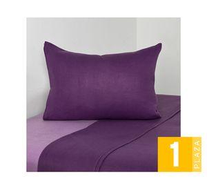 Juego de sábanas 1 plaza polar liso morado