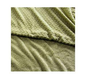 Frazadas Coral embossed verde oliva 2 plazas 1 un.