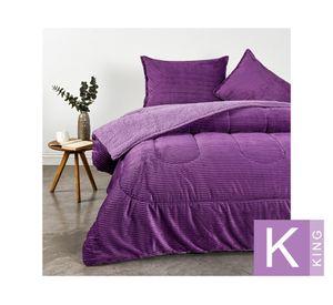Plumón Coral sherpa morado king