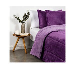 Plumón Coral sherpa morado king