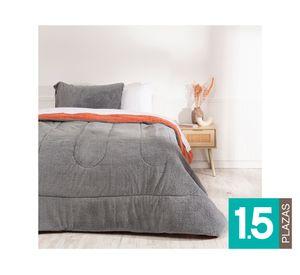 Plumón Sherpa gris/naranjo 1.5 plazas