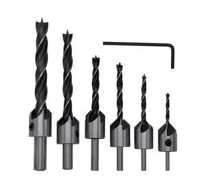Set 6 brocas avellanadoras + llave Allen