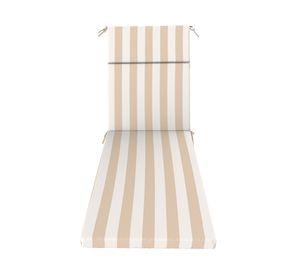 Cojín reposera Rayas taupe/blanco 60x195 cm