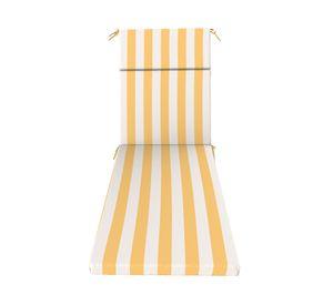 Cojín reposera Rayas amarillo/blanco 60x195 cm