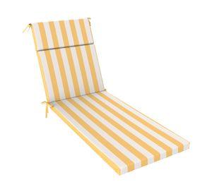 Cojín reposera Rayas amarillo/blanco 60x195 cm