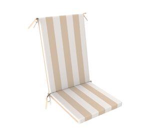 Cojín asiento respaldo Rayas taupe/blanco 43x110 cm