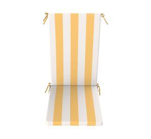Cojín asiento respaldo Rayas amarillo/blanco 43x110 cm