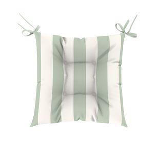 Cojín asiento Rayas verde salvia/blanco 45x45 cm
