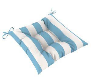 Cojín asiento Rayas azul/blanco 45x45 cm