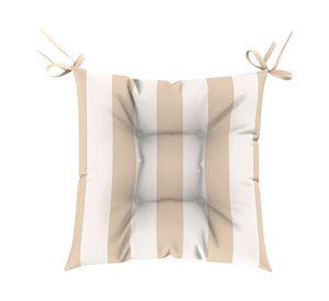 Cojín asiento Rayas taupe/blanco 45x45 cm