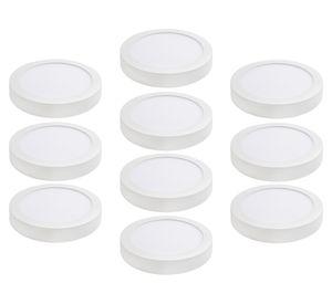 Panel LED sobreponer 6W luz neutra redondo blanco 10 unidades
