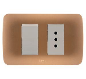 Interruptor simple 9/12 + toma corriente beige 10A