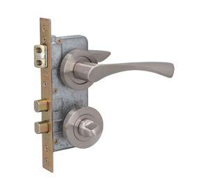 Cerradura embutir 2 manillas baño 970A níquel