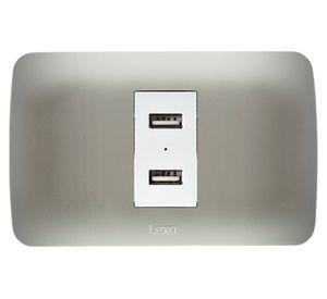 Toma USB plata/blanco 10A