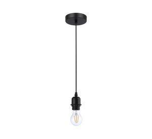 Lámpara colgar 1L E27 Soquete negro