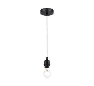 Lámpara colgar 1L E27 Soquete negro
