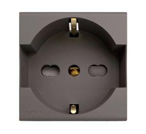 Tomacorriente Schuko modular grey mate 16A