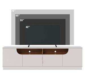 Combo rack TV 75" Santorini + mesa centro blanco/café