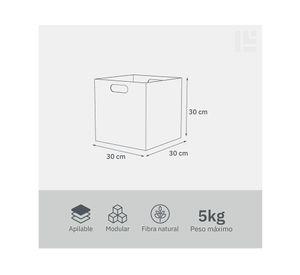 Caja alta con asas natural 30x30x30 cm