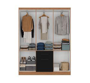 Clóset 6 puertas 1 cajón 1 zapatera acacia/negro