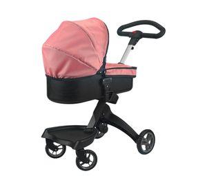 Coche de muñeca Luxury rosado/negro