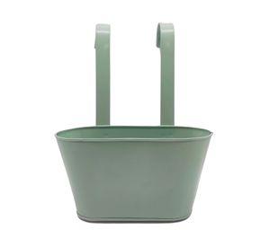 Maceta Gancho doble Oval verde 31x25x11.5 cm