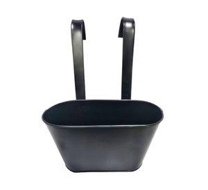 Maceta Gancho doble Oval negro 31x25x11.5 cm