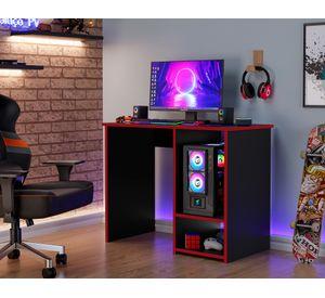 Escritorio gamer negro/rojo 81.5x90x37 cm
