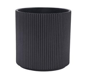 Maceta Ranurado vertical negro 16 cm