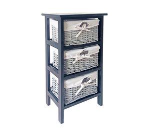 Organizador baño 3 canastos gris