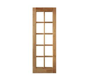 Puerta Pino Radiata Sevillana 60x200 cm 10 Vidrios Moldupanel